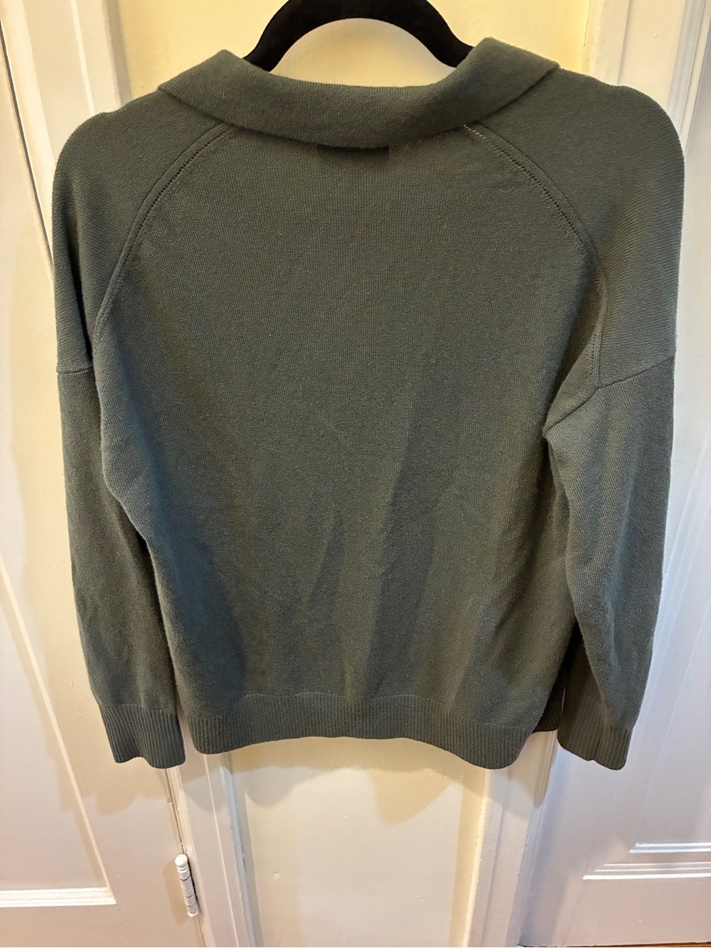 Quince 100% Cashmere Polo Sweater - Olive Green - Picture 5 of 5